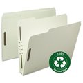 Smead Recycled Pressboard Fastener Folders, Letter Size, Gray-Green, PK25 15004
